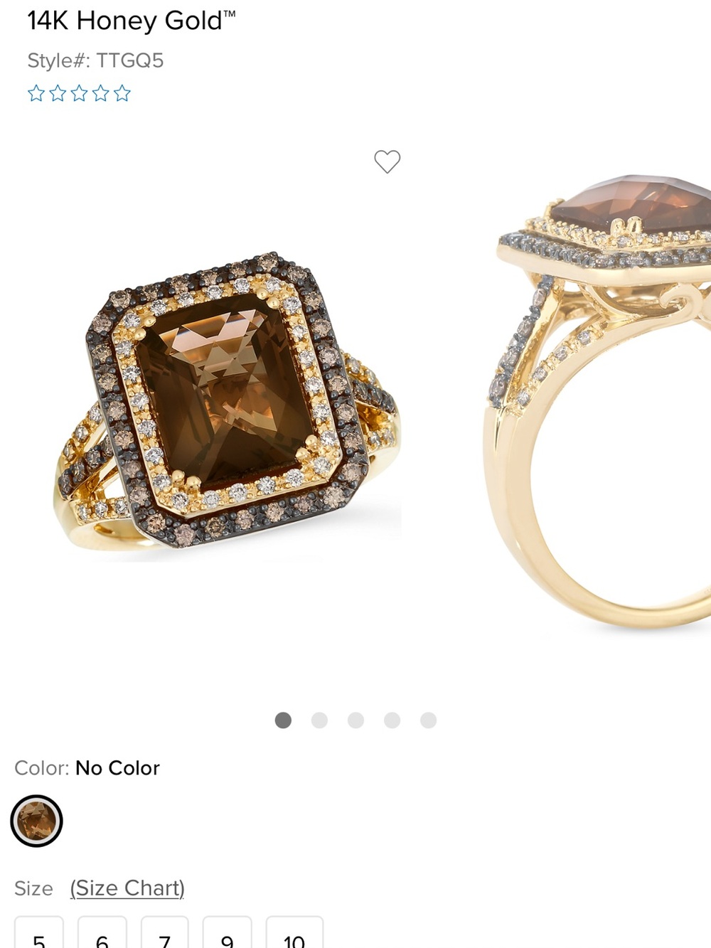 14K Honey Gold Brown Topaz Halo Cocktail Ring